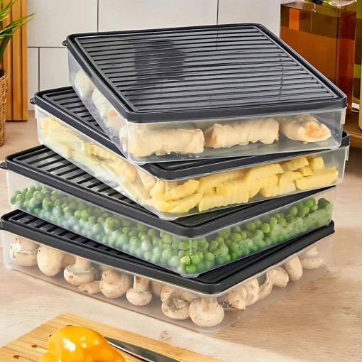 bigmate 2'li Şeffaf Saklama Kabı 2x2,5 Lt BGMT2225 Mikrodalga Buzdolabı ve Dondurucu Uyumlu Düzenleyici