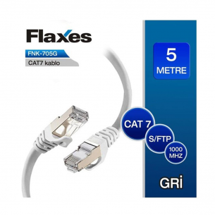 Flaxes FNK-705G 5 M. Cat 7 S/ftp Patch Kablosu, Gri