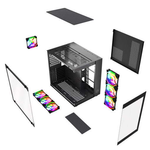 Gametech Prime V3 Tuş Kontrollü RGB 7x120mm Fan Oyuncu (Gaming) Bilgisayar Kasası
