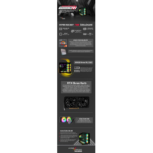HYPER ROCKET One HRA164060 Ryzen 5 5600 16GB Ram 500GB Nvme M.2 SSD RTX4060 8GB Masaüstü Oyuncu Bilgisayarı