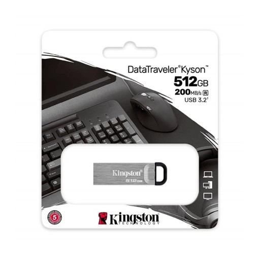 Kingston DTKN/512GB 512GB DataTraveler Kyson 200MB/s Metal USB 3.2 Gen 1 Flash Bellek Kingston DTKN/512GB 512GB DataTraveler Kyson 200MB/s Metal USB 3.2 Gen 1 Flash Bellek