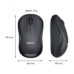Logitech B220 Sessiz Kompakt Kablosuz Mouse 910-004881- Siyah