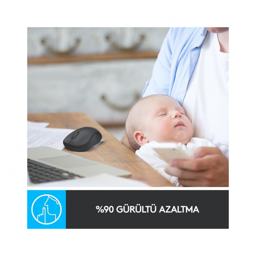 Logitech B220 Sessiz Kompakt Kablosuz Mouse 910-004881- Siyah