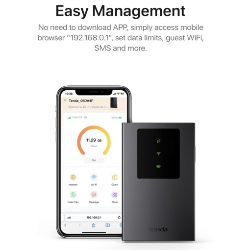 Tenda MF3 3G/4G LTE 286MBPS Mobil WİFİ6 USB-C Sim Kartlı Taşınabilir Modem