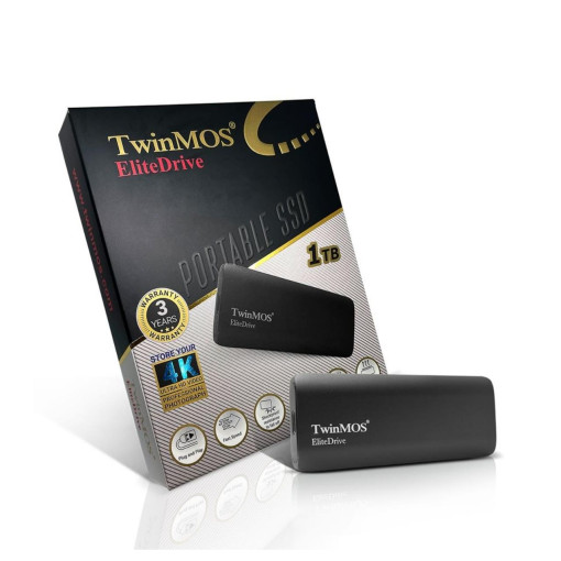 TwinMOS 1 TB Taşınabilir External USB 3.2/Type-C (Dark Grey) PSSDGGBMED32 SSD Disk