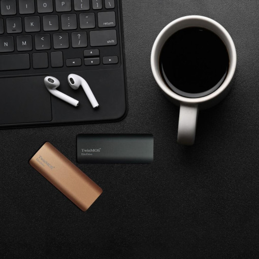 TwinMOS 1 TB Taşınabilir External USB 3.2/Type-C (Dark Grey) PSSDGGBMED32 SSD Disk