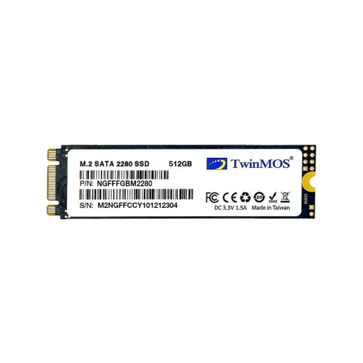 TwinMOS 512 GB M.2 2280 SATA3 (580Mb-550Mb/s) 3DNAND NGFFFGBM2280 SSD Disk
