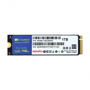 TwinMOS 1 TB M.2 PCIe Gen3 NVMe 3600-3250MB/s TLC 3DNAND NVMe1TB2280AP SSD Disk
