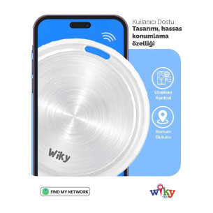 Wiky Tag Çocuk Smart Airtag  - Akıllı Konum Takip Cihazı Pembe (APPLE UYUMLU)