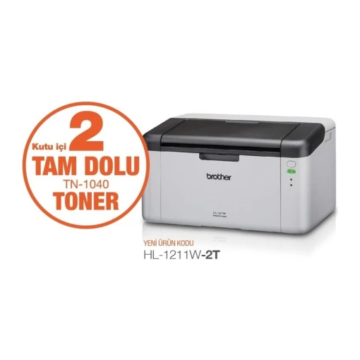 Brother HL-1211W-2T Laser Mono Yazıcı (2xTam Dolu Toner) Brother HL-1211W-2T Laser Mono Yazıcı (2xTam Dolu Toner)