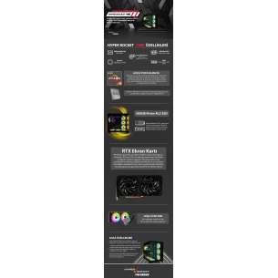 HYPER ROCKET One HRA164060 Ryzen 5 5600 16GB Ram 500GB Nvme M.2 SSD RTX4060 8GB Masaüstü Oyuncu Bilgisayarı