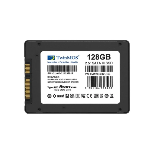 TwinMOS 128 GB 2.5" SATA3 (580Mb-550Mb/s) TLC 3DNAND Grey TM128GH2UGL SSD Disk