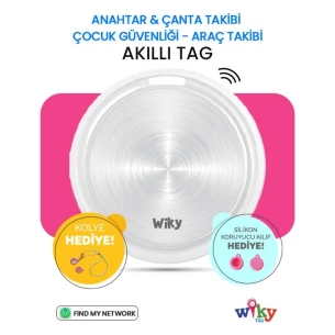 Wiky Tag Çocuk Smart Airtag  - Akıllı Konum Takip Cihazı Pembe (APPLE UYUMLU)